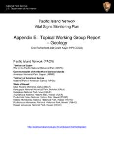 National Park Service U.S. Department of the Interior Pacific Island Network Vital Signs Monitoring Plan