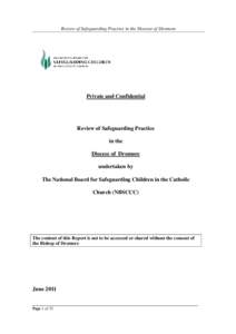 Review of Safeguarding Practice in the Diocese of Dromore  Private and Confidential Review of Safeguarding Practice in the