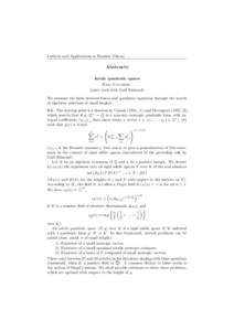 Lattices and Applications in Number Theory  5 Abstracts Adelic quadratic spaces