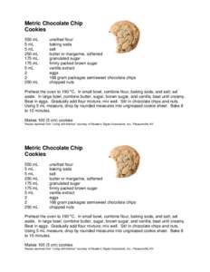 Microsoft Word - Metric Chocolate Chip Cookies May2011.docx