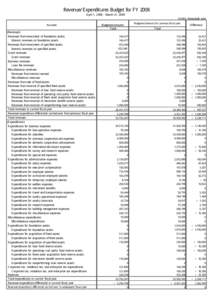 Revenue/Expenditures Budget for FY 2008 April 1, 2008 ‒ March 31, 2009  (Units: thousands yen) Account (Revenues) Revenues from investment of foundation assets