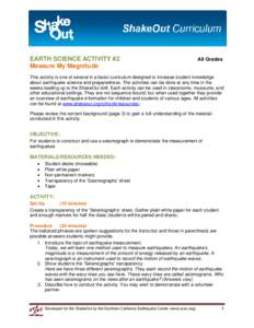       EARTH SCIENCE ACTIVITY #2 Measure My Magnitude