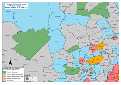 Western NSW and surrounds 1 Bedroom Expected Waiting Times as at 30 June 2014 MUNGINDI