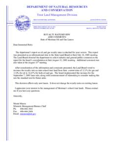 DEPARTMENT OF NATURAL RESOURCES AND CONSERVATION Trust Land Management Division BRIAN SCHWEITZER, GOVERNOR[removed]ELEVENTH AVENUE