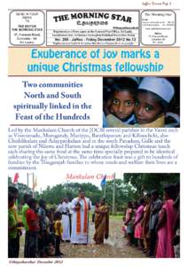 Jaffna Diocese Page 1  Exuberance of joy marks a unique Christmas fellowship Two communities North and South