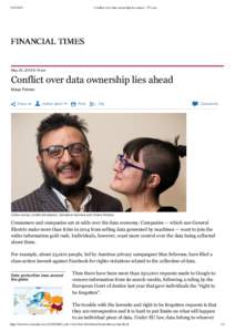 Conflict over data ownership lies ahead - FT.com May 20, 2015 6:19 am