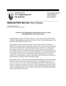 National Park Service  U.S. Department of the Interior  Canaveral National Seashore