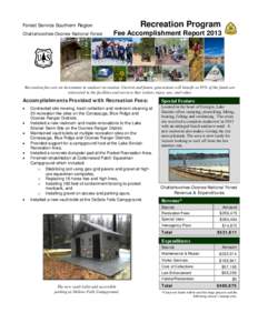 Chattahoochee-Oconee National Forest Recreation Fee Report for 2013