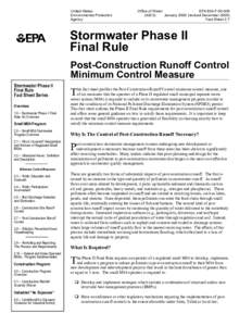 Stormwater Phase II Rule: Post-Construction Runoff ControlMinimum Control Measure EPA 833-F[removed]Revised December 2005