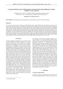 IAPRS, Vol. 34, Part 4, “GeoSpatial Theory, Processing and Applications”, Ottawa, 2002  USGS HIGH-RESOLUTION TOPOMAPPING OF MARS WITH MARS ORBITER CAMERA NARROW-ANGLE IMAGES Randolph L. Kirk*, Laurence A. Soderblom, 