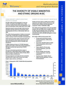 The diversity of visible minorities and ethnic origins in BC.