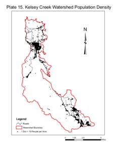 Plate 15. Kelsey Creek Watershed Population Density  ³ Legend Roads