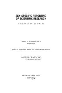 SEX-SPECIFIC REPORTING  OF SCIENTIFIC RESEARCH A