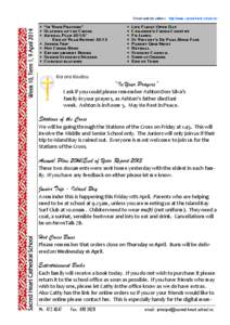 School website address http://www.sacred-heart.school.nz/  “In Your Prayers”  Stations of the Cross  Annual Plan[removed]End of Year Report 2013  Junior Trip