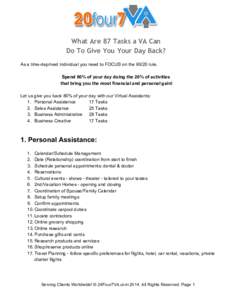    What Are 87 Tasks a VA Can Do To Give You Your Day Back?  