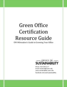 Green Office Certification Resource Guide