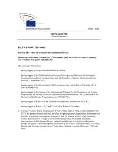[removed]EUROPEAN PARLIAMENT TEXTS ADOPTED Provisional edition