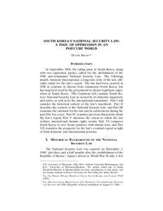 National Security Act / Roh Moo-hyun / Bruce Cumings / North Korea / South Korea / Kim Young-sam / Inter-Korean Summit / Sunshine Policy / Kim Jong-il / Korea / Presidents of South Korea / Kim Dae-jung