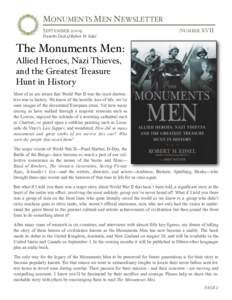 MONUMENTS MEN NEWSLETTER SEPTEMBER 2009 