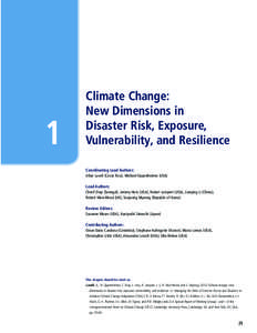 1 - Climate Change: New Dimensions in Disaster Risk, Exposure, Vulnerability, and Resilience