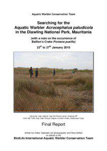 The search for Aquatic Warblers in the Diawling National Park, Mauritania
