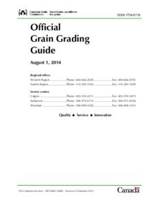 ISSN[removed]Official Grain Grading Guide August 1, 2014