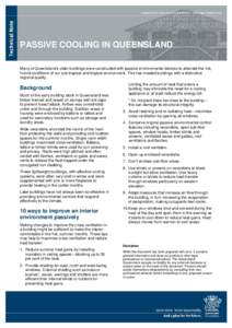 Heritage technical note - passive cooling in Queensland