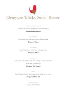 Glengoyne Whisky Social Dinner reception drinks and canapés Canapé of Quail Scotch Egg & Wild Mushroom Tartlets (v) Tamdhu Summer Sparkle  first things first