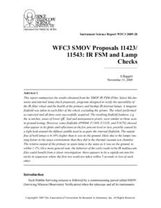 Instrument Science Report WFC3[removed]WFC3 SMOV Proposals[removed]: IR FSM and Lamp Checks S.Baggett