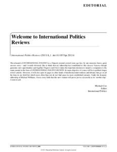 Welcome to International Politics Reviews