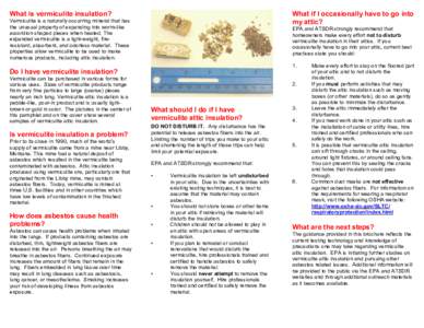 Current Best Practices for Vermiculite Attic Insulation (brochure