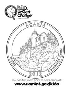 America the Beautiful Quarters Coloring Page--Acadia National Park