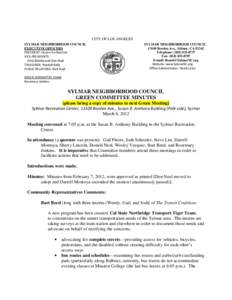 CITY OF LOS ANGELES SYLMAR NEIGHBORHOOD COUNCIL EXECUTIVE OFFICERS PRESIDENT: Quyen Vo-Ramirez VICE-PRESIDENTS: Hiral Bhakta and Don Neal