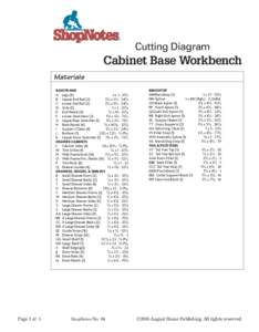 Cabinet Base Workbench Cutting Diagram