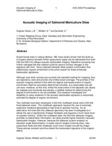 Acoustic Imaging of Salmonid Mariculture Sites 1  CHC 2002 Proceedings
