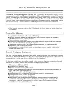 file:///C:/My Documents/My Webs/myweb2/index.htm  Ocean State Business Development Authority, Inc. is a Certified Development Company, licensed and regulated by the US Small Business Administration (SBA) (a federal agenc