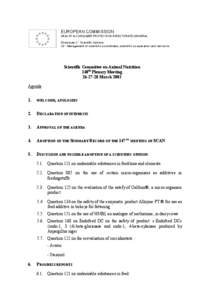 EUROPEAN COMMISSION HEALTH & CONSUMER PROTECTION DIRECTORATE-GENERAL Directorate C - Scientific Opinions C2 - Management of scientific committees; scientific co-operation and networks  Scientific Committee on Animal Nutr