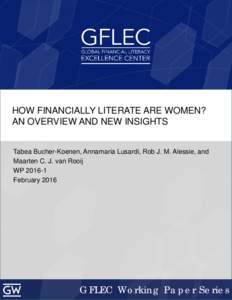 How financially literate are women? An overview and new insights