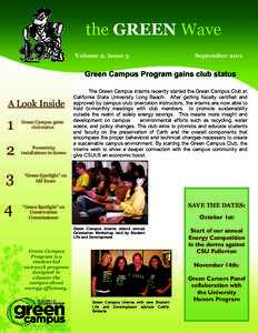 the GREEN Wave Volume 2, Issue 3 September[removed]Green Campus Program gains club status