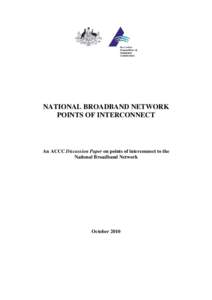 Discussion Paper on National Broadband Network Points of Interconnect