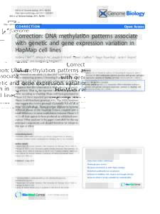Bell et al. Genome Biology 2011, 12:405 http://genomebiology.comCORRECTION  Open Access