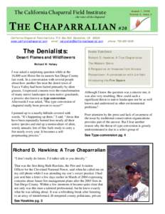 August 1, 2006 Volume 3, Issue 3 The California Chaparral Field Institute Page 1