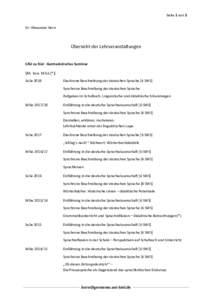 Seite 1 von 3 Dr. Alexander Horn Übersicht der Lehrveranstaltungen  CAU zu Kiel ∙ Germanistisches Seminar
