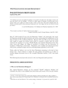 Who are the Palestinian Refugees