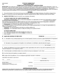 STATE PETITION[removed]STATE OF CONNECTICUT LABOR DEPARTMENT CONNECTICUT STATE BOARD OF LABOR RELATIONS