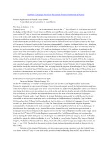 Southern Campaign American Revolution Pension Statements & Rosters Pension Application of Francis Lucas S36687 Transcribed and annotated by C. Leon Harris The State of Indiana } Ss. Gibson County }