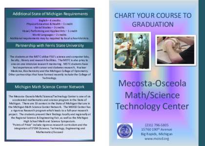 Additional State of Michigan Requirements English – 4 credits Physical Education & Health – 1 credit Social Studies – 3 credits Visual, Performing and Applied Arts – 1 credit World Languages – 2 credits