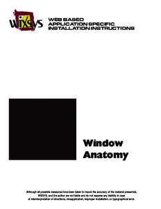 WEB BASED APPLICATION SPECIFIC INSTALLATION INSTRUCTIONS Window Anatomy
