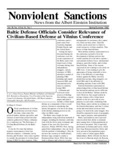 Nonviolent Sanctions News from the Albert Einstein Institution Vol. III, No. 4/Vol. IV, No.1  Spring/Summer 1992