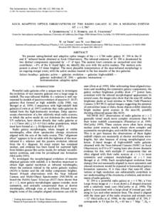 THE ASTROPHYSICAL JOURNAL, 556 : 108È112, 2001 July[removed]The American Astronomical Society. All rights reserved. Printed in U.S.A. KECK ADAPTIVE OPTICS OBSERVATIONS OF THE RADIO GALAXY 3C 294 : A MERGING SYSTEM AT